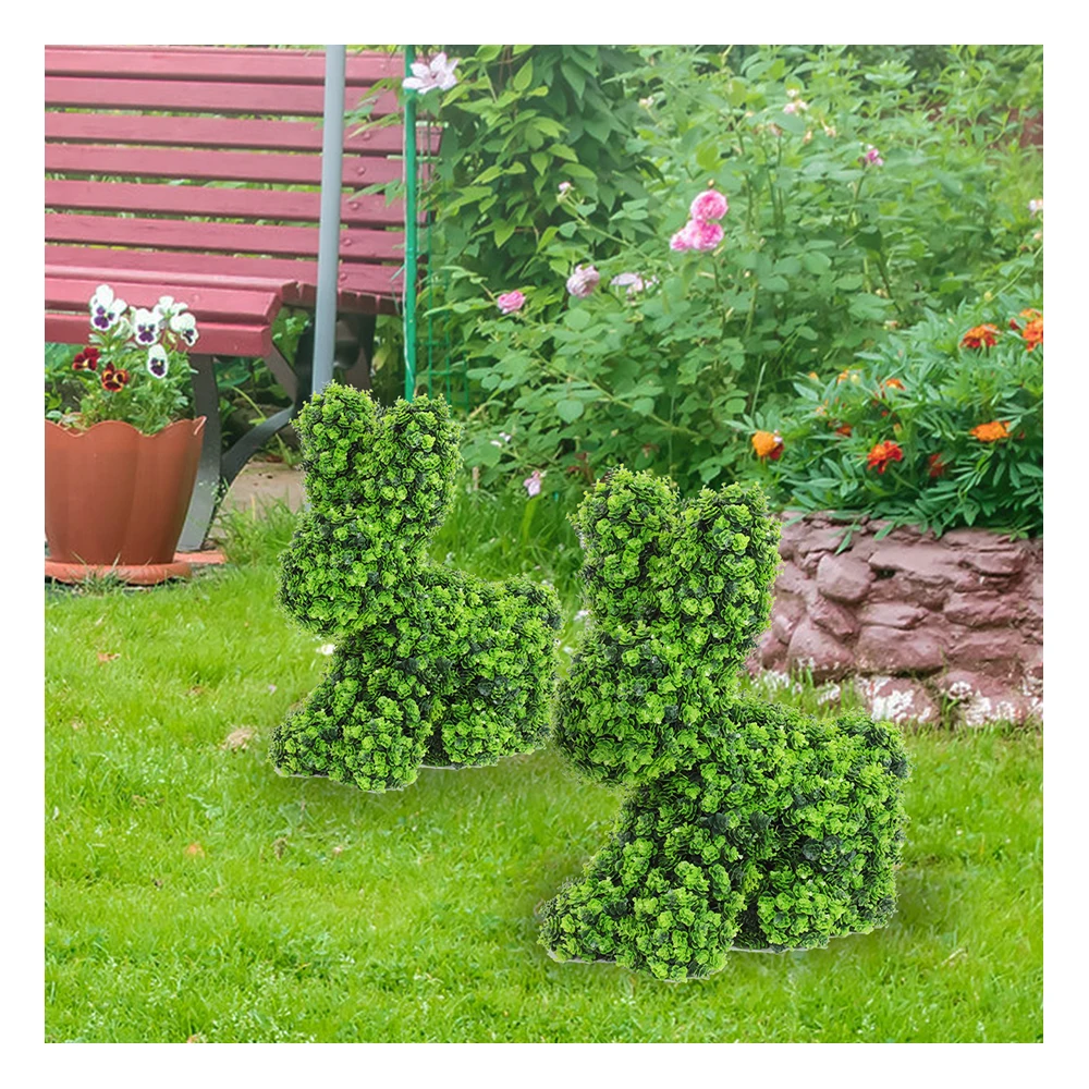 DW2 5 Garden Supplies Customized Plastic Greenery Topiary Multiple Shapes Rabbit Artificial Grass Animal