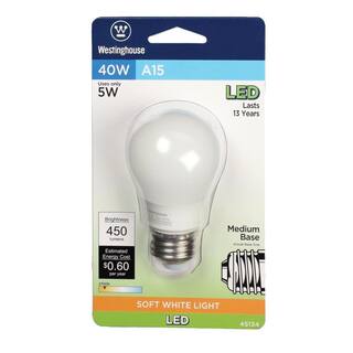 Westinghouse 40W Equivalent Soft White A15 LED Light Bulb (4-Pack) 4513420