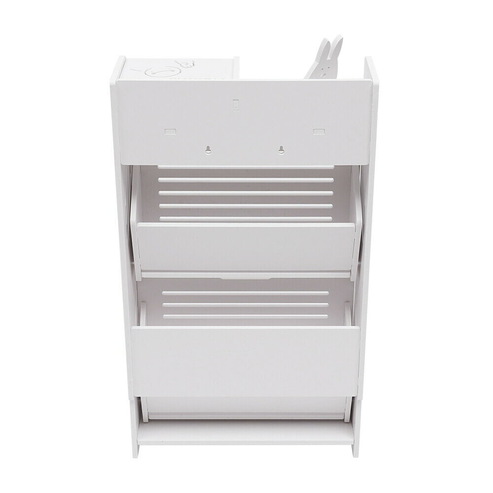 DENEST White Modern Shoe Rack PVC Shoe Storage Cabinet Tipping Bucket Storage Stand