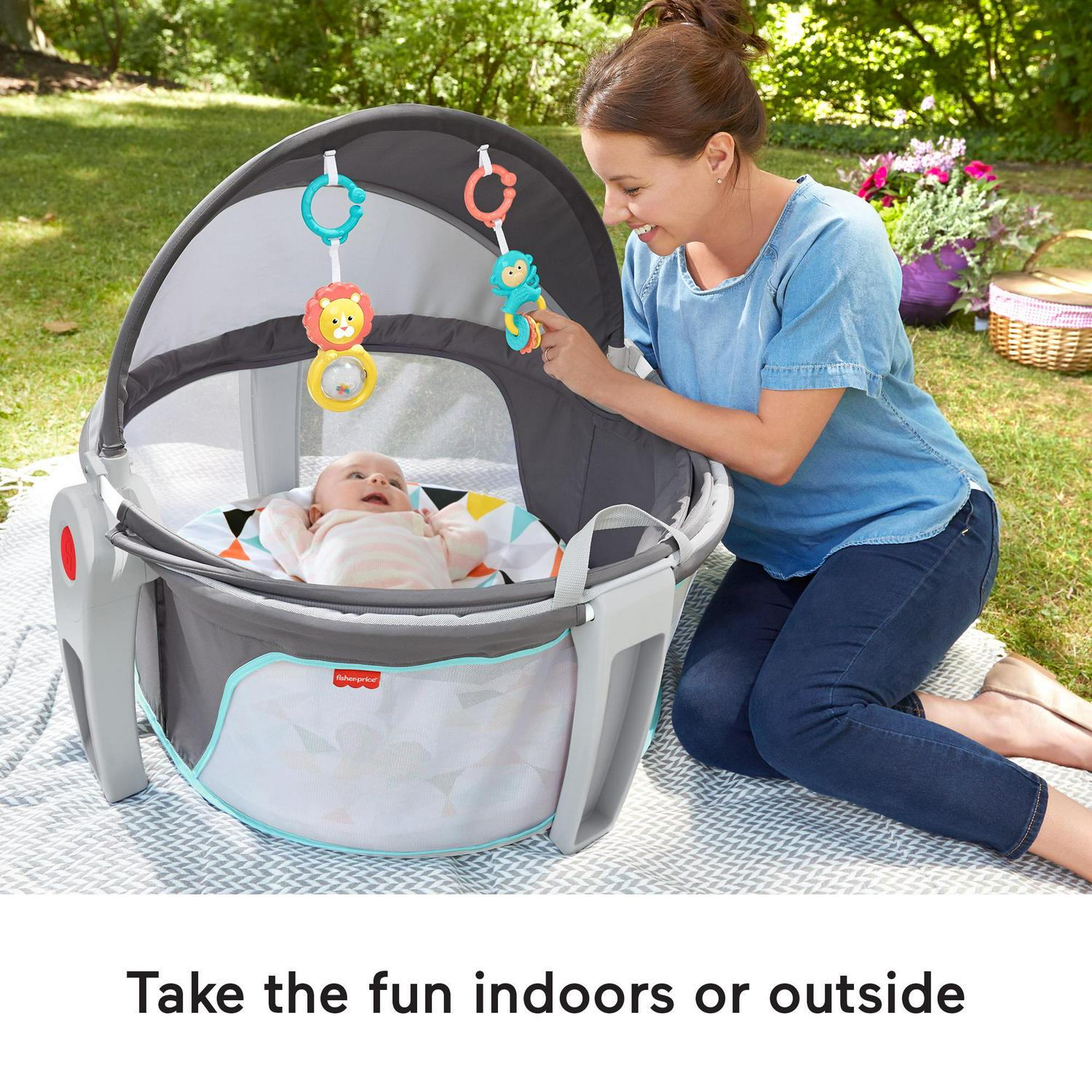 FisherPrice Portable Bassinet and Play Area with Toys OntheGo Baby Dome Windmill  Crowdfused