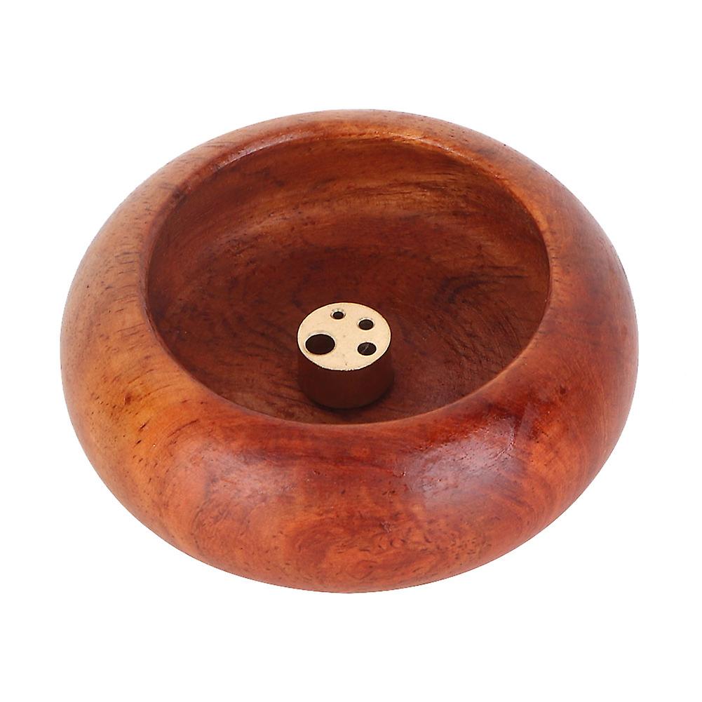 Vietnamese  Mini Round Incense Stick Buddhist Supplies Bowl Shape Incense Holder(rosewood)