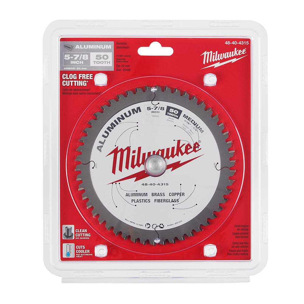 MW 5-78 in. x 50 Carbide Teeth Aluminum Cutting Circular Saw Blade 48-40-4315