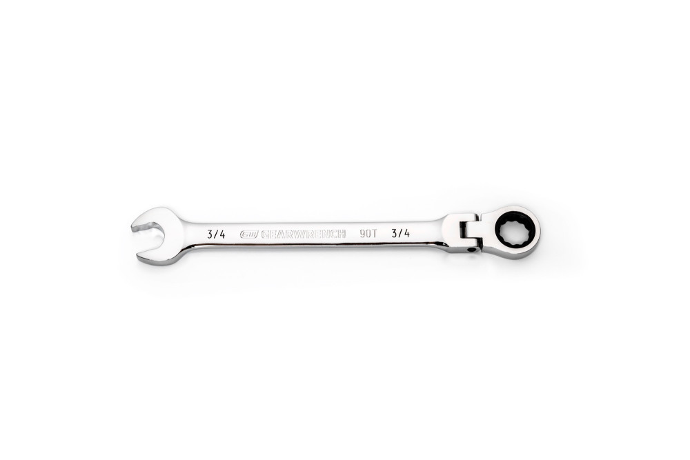 3/4 90T 12 Point Flex Head Ratcheting Combination Wrench ;