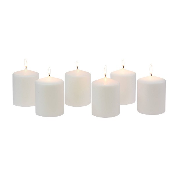 6pk Pillar Candles White Stonebriar Collection