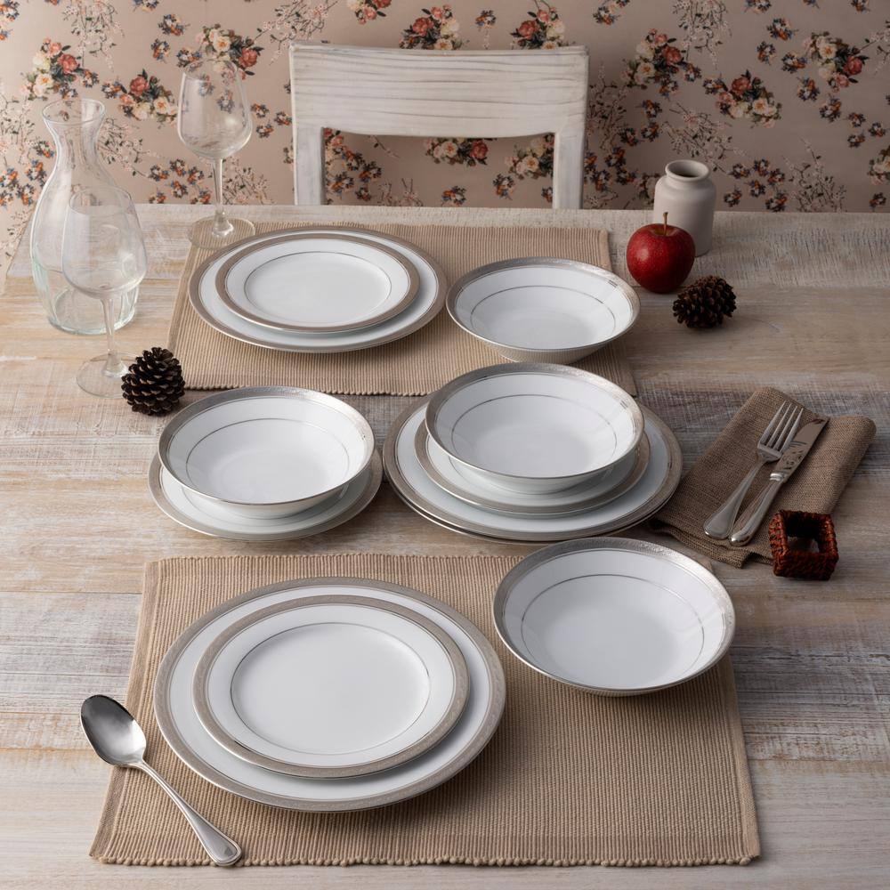 Noritake Crestwood Platinum 12-Piece Set (Service For 4) 4166-12H