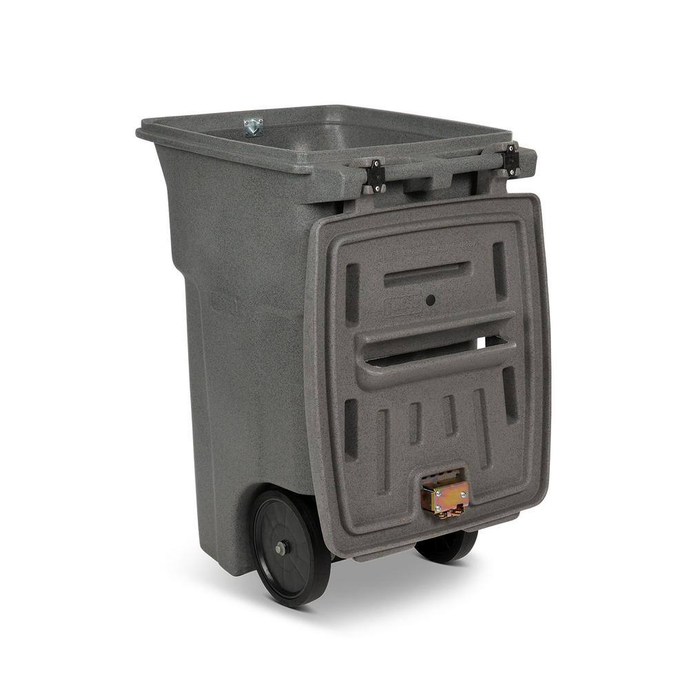 Toter 64 Gal. Graystone Document Trash Can with Wheels and Lid Lock CDA64-01GST