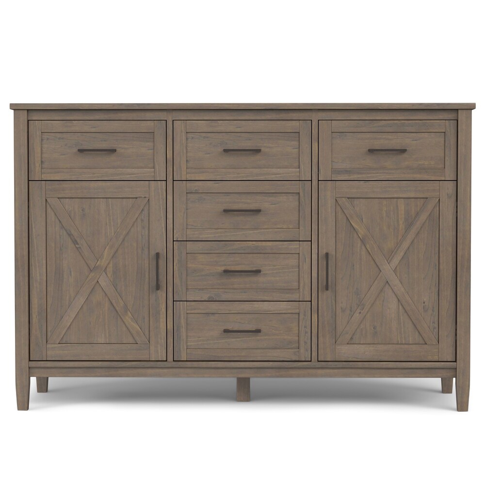 WYNDENHALL Cantina SOLID WOOD 54 inch Wide Rectangle Transitional Sideboard in Smoky Brown   18\