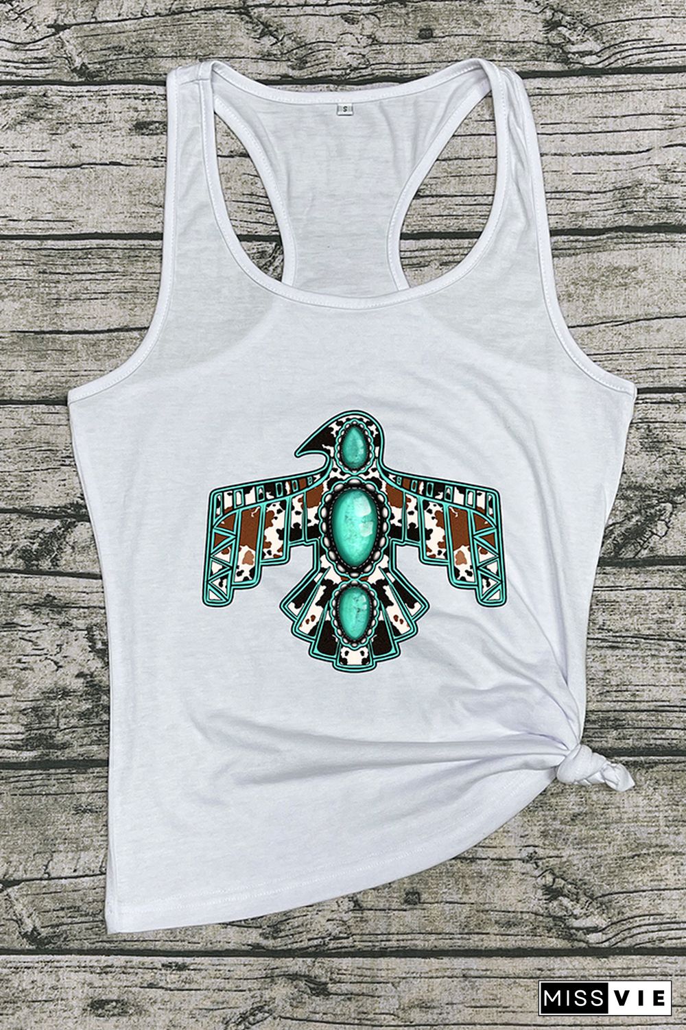 Cowhide Turquoise Thunderbird Tank Top Wholesale