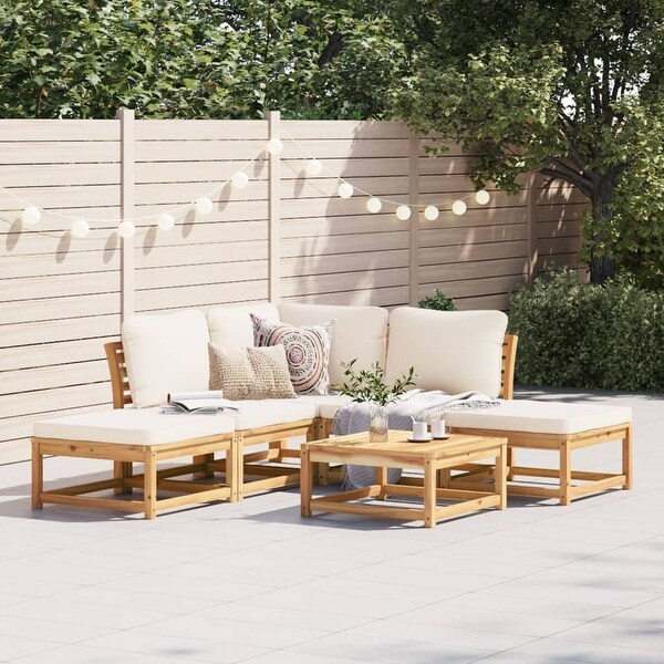 vidaXL Patio Sofa with Cushions 2Seater Outdoor Loveseat Solid Wood Acacia