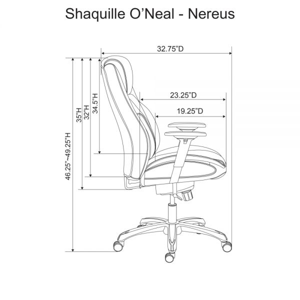 Shaquille O'Neal Nereus Ergonomic Bonded Leather High-Back Executive Chair， Navy