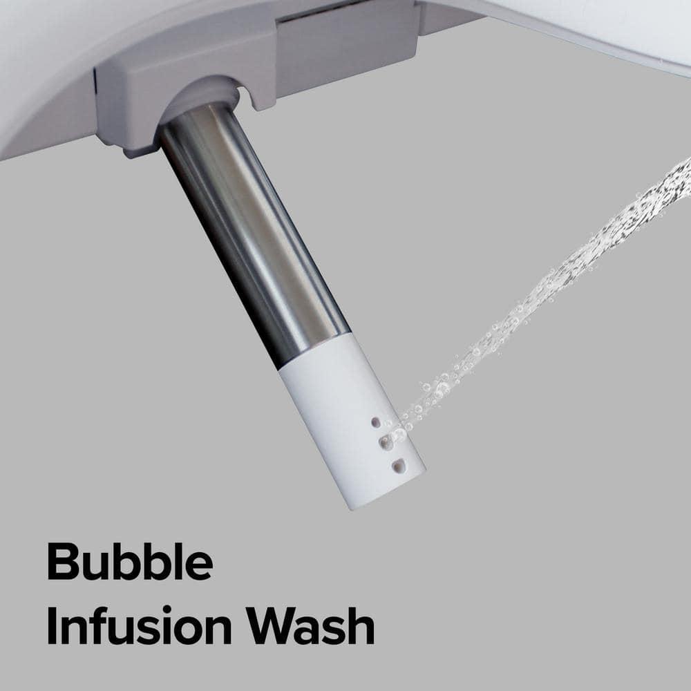 SmartBidet Electric Bidet Seat for Elongated Toilets with Unlimited Warm Water Touch Control Panel Turbo Wash in White