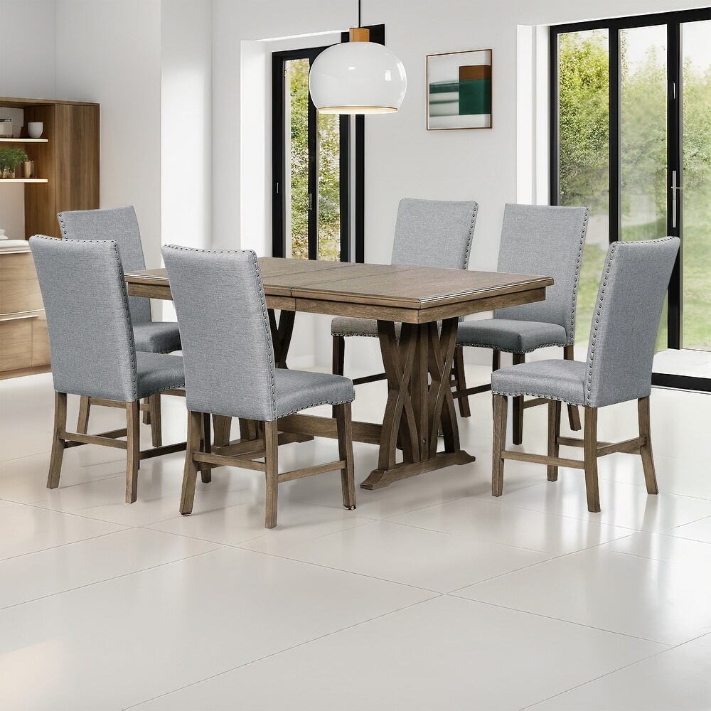 7 Piece Dining Table Set  Extendable Table with 12\