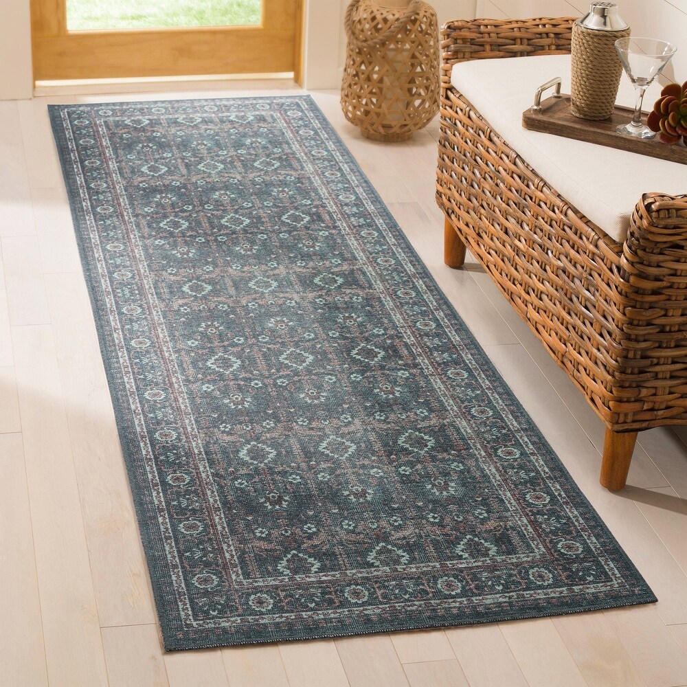 Boho Patio Collection Teal Power Loomed Indoor/Outdoor Area Rug