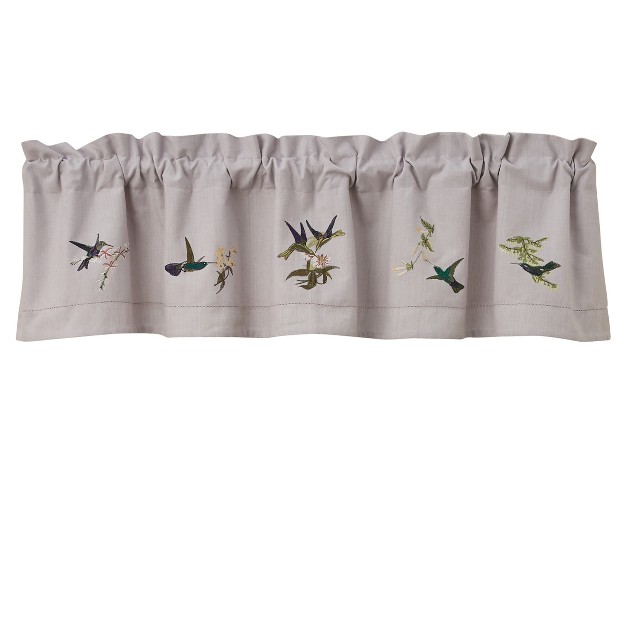 Hummingbird Embroiderd Lined Valance 60 x27 x27 X 14 x27 x27