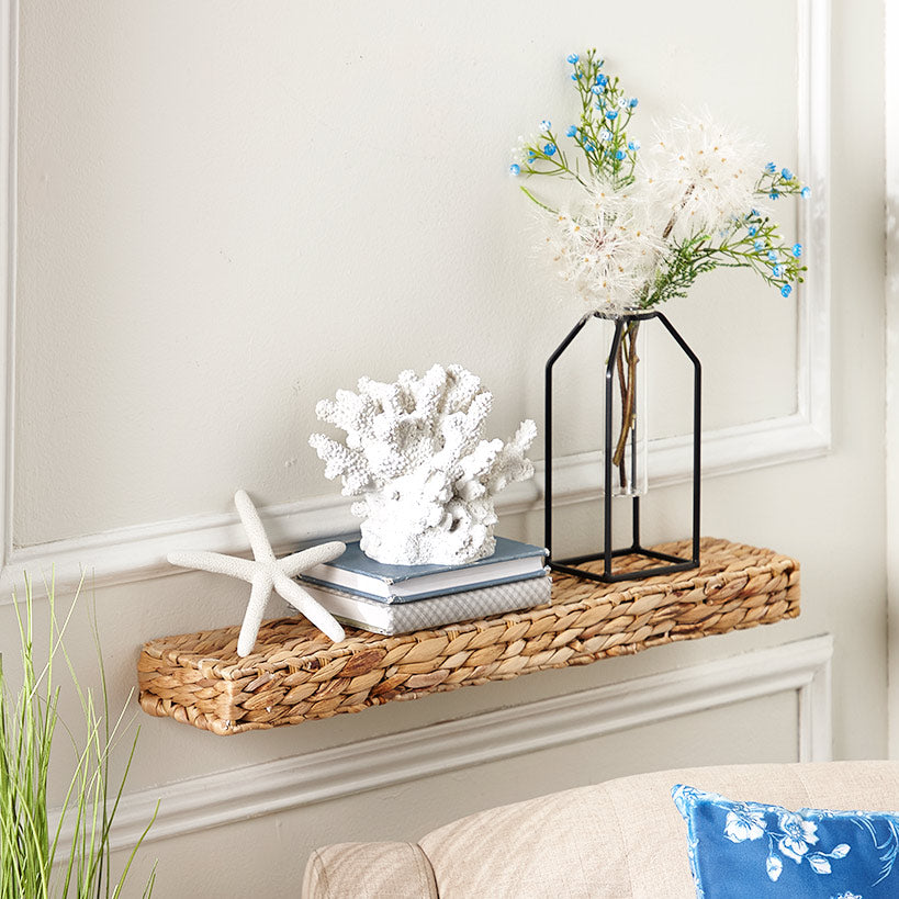 Seagrass Wall Shelf - Floating Shelves for Coastal Beach Vibe