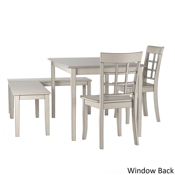 Wilmington II Rectangular Antique White Breakfast Nook Set by iNSPIRE Q Classic