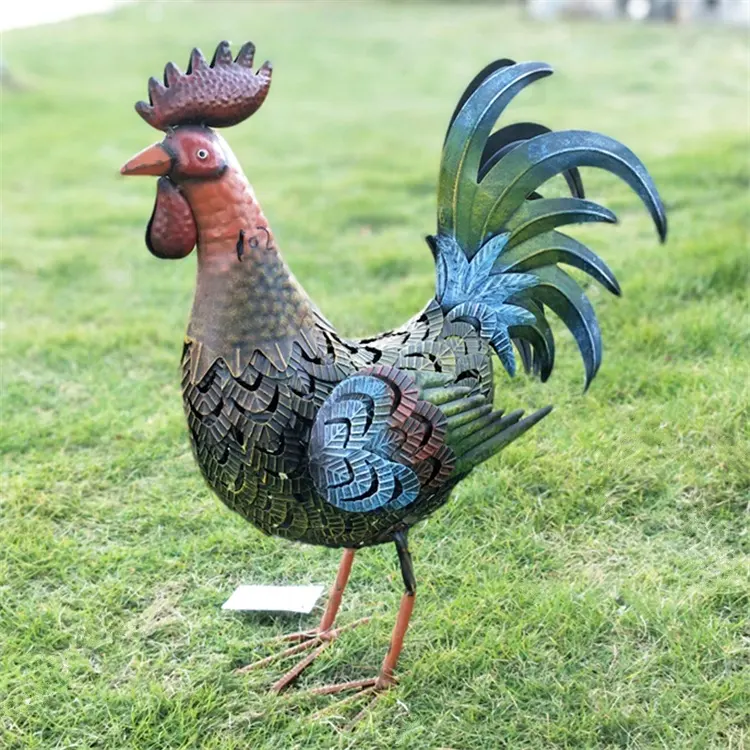 Factory Supply Most Popular metal Garden rooster for outdoor decoration