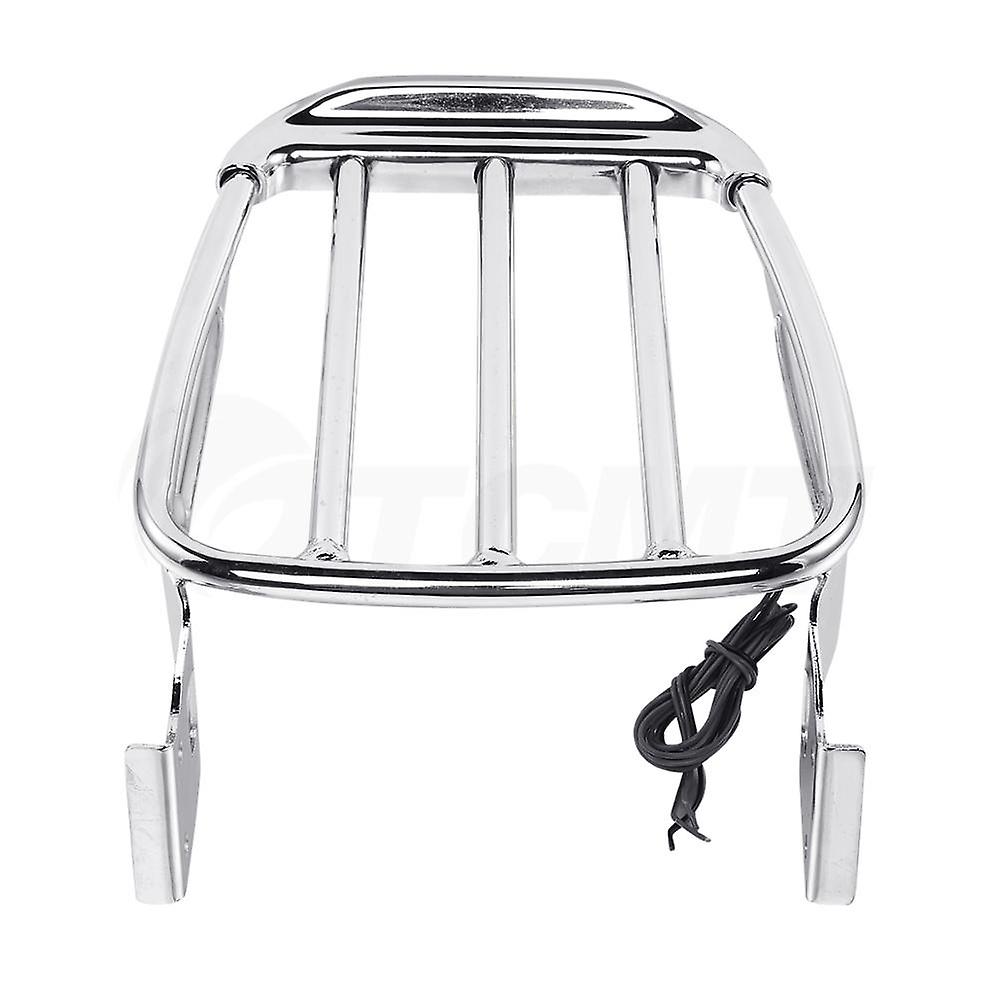 Born Pretty Motorcycle Two-up Luggage Rack With Led Light For Harley Sportster Xl Iron 883 1200 2004-2019 Dyna Street Bob Superlow 2006-2017