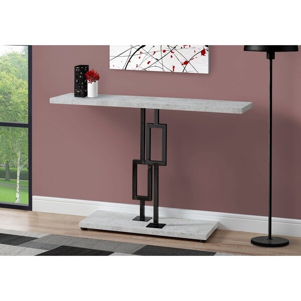 Accent Table， Console， Entryway， Narrow， Sofa， Living Room， Bedroom， Metal， Laminate， Glossy Chrome， Contemporary， Modern