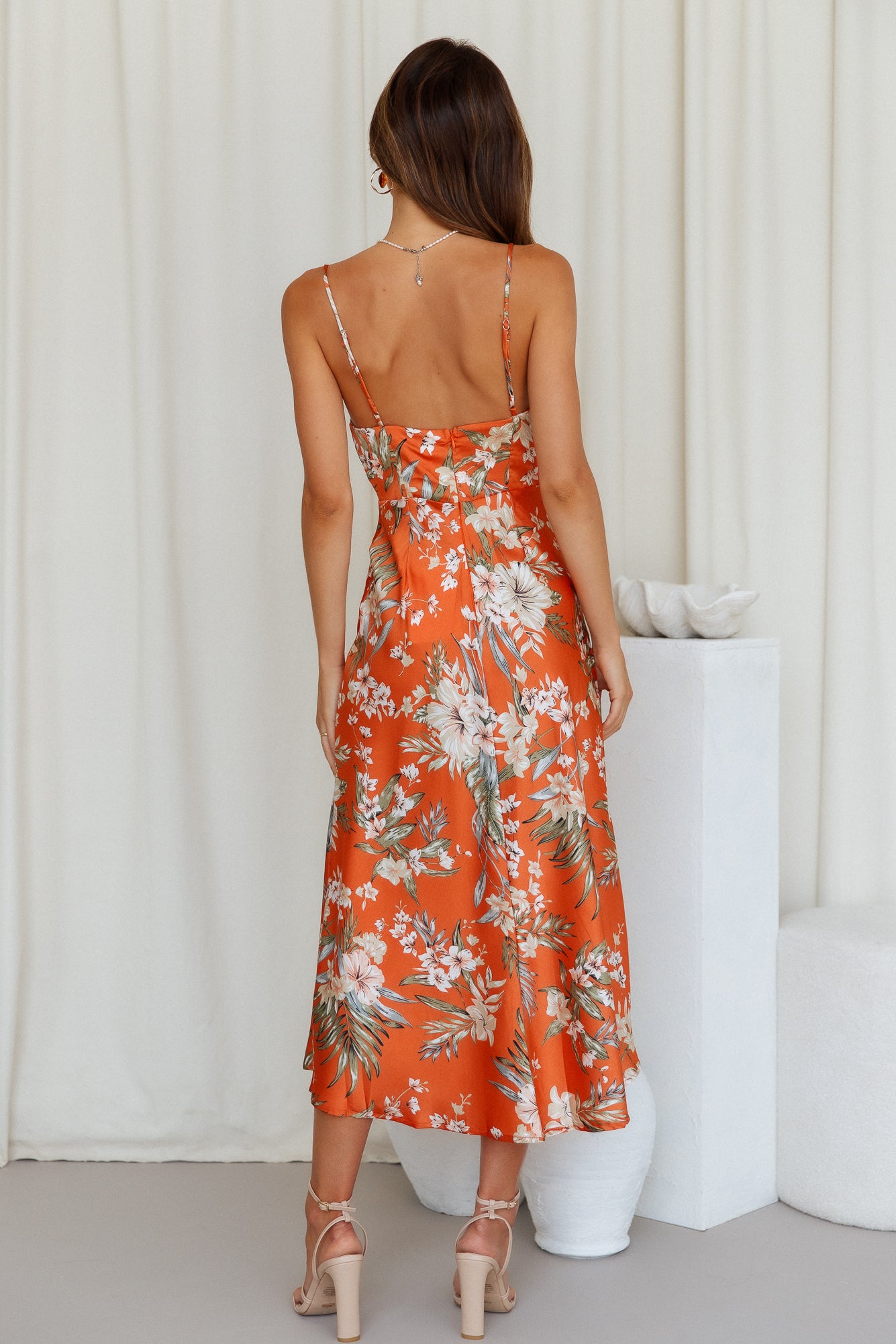 Heart In The Sun Midi Dress Orange