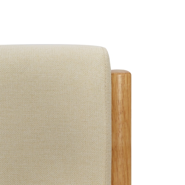 Linen Accent Chairs with Wood Legs - Upholstered Lounge Arm Chairs