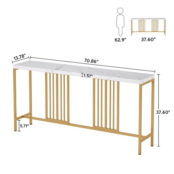 70.9 Inch Console Table Sofa Table， Narrow Long Entryway Table Hallway Table