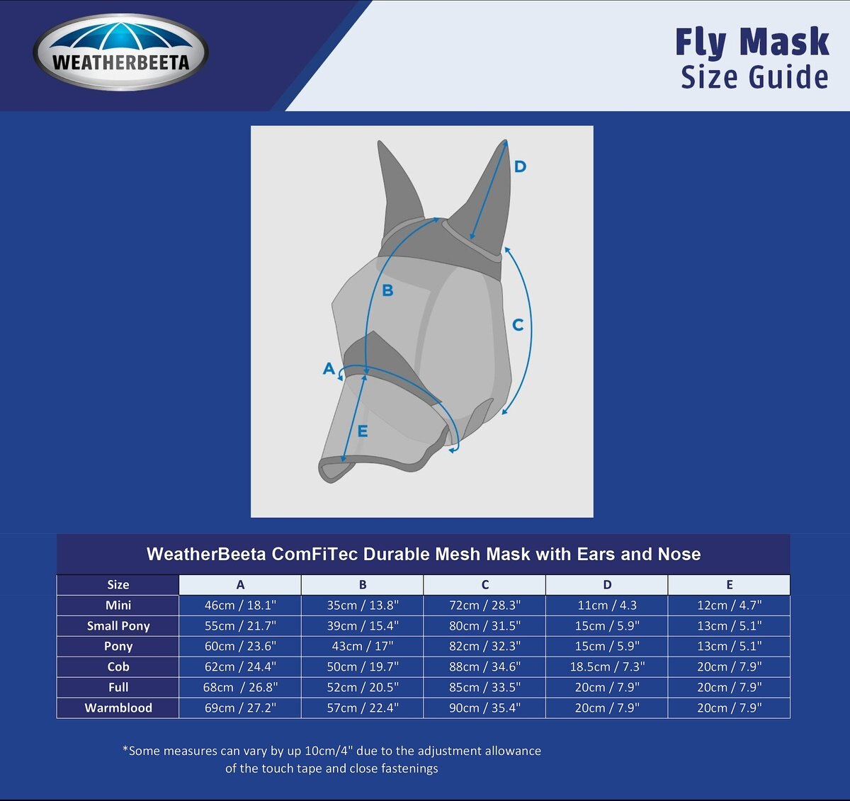 WeatherBeeta Comfitec Durable Mesh Horse Mask with Ears and Nose