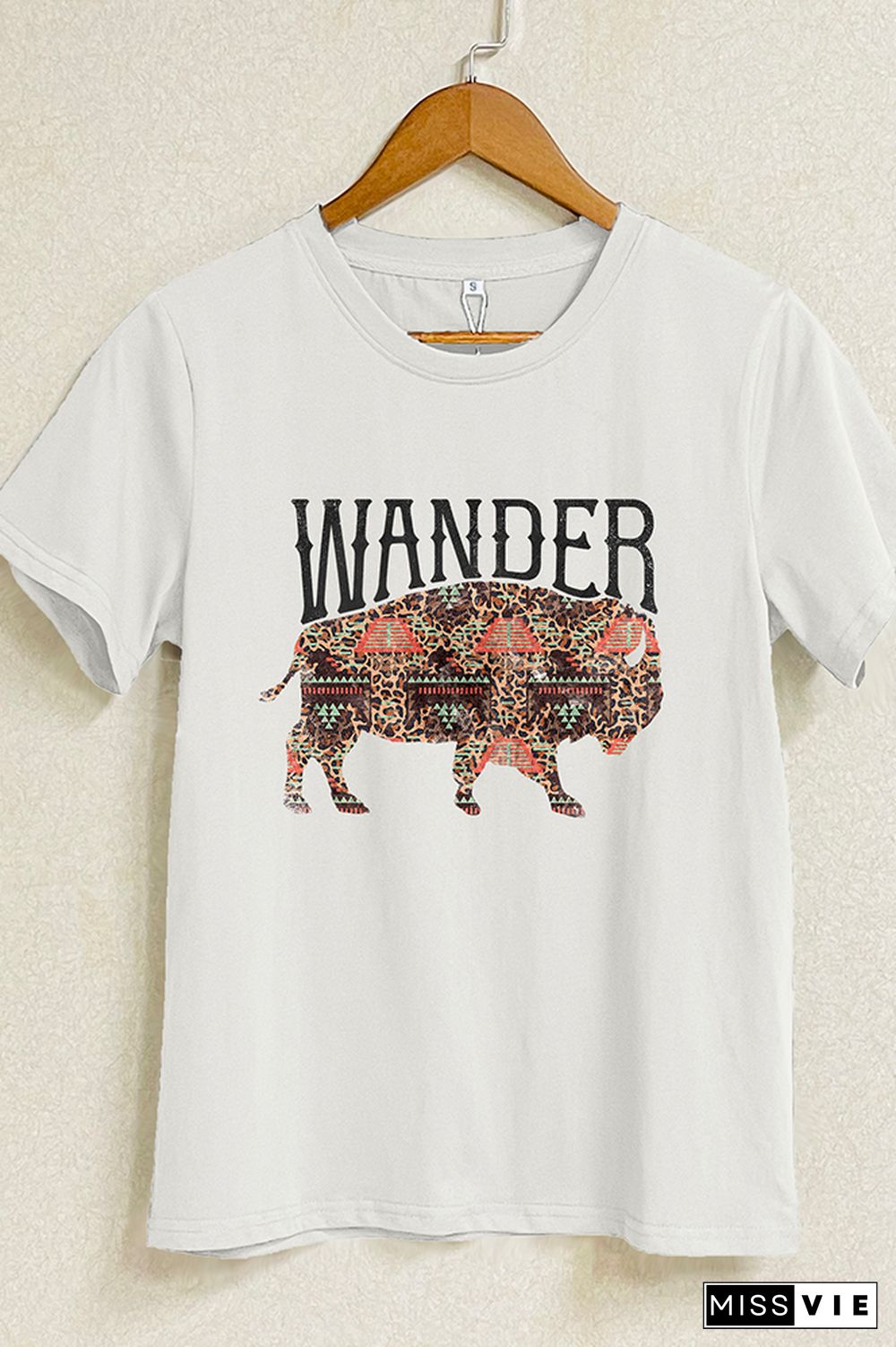 Wander Buffalo Southwestern Print Short Sleeve Graphic Tee Wholesale