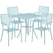 Flash Furniture Commercial Square Indoor / Outdoor Patio Table and Chair 5-piece Set