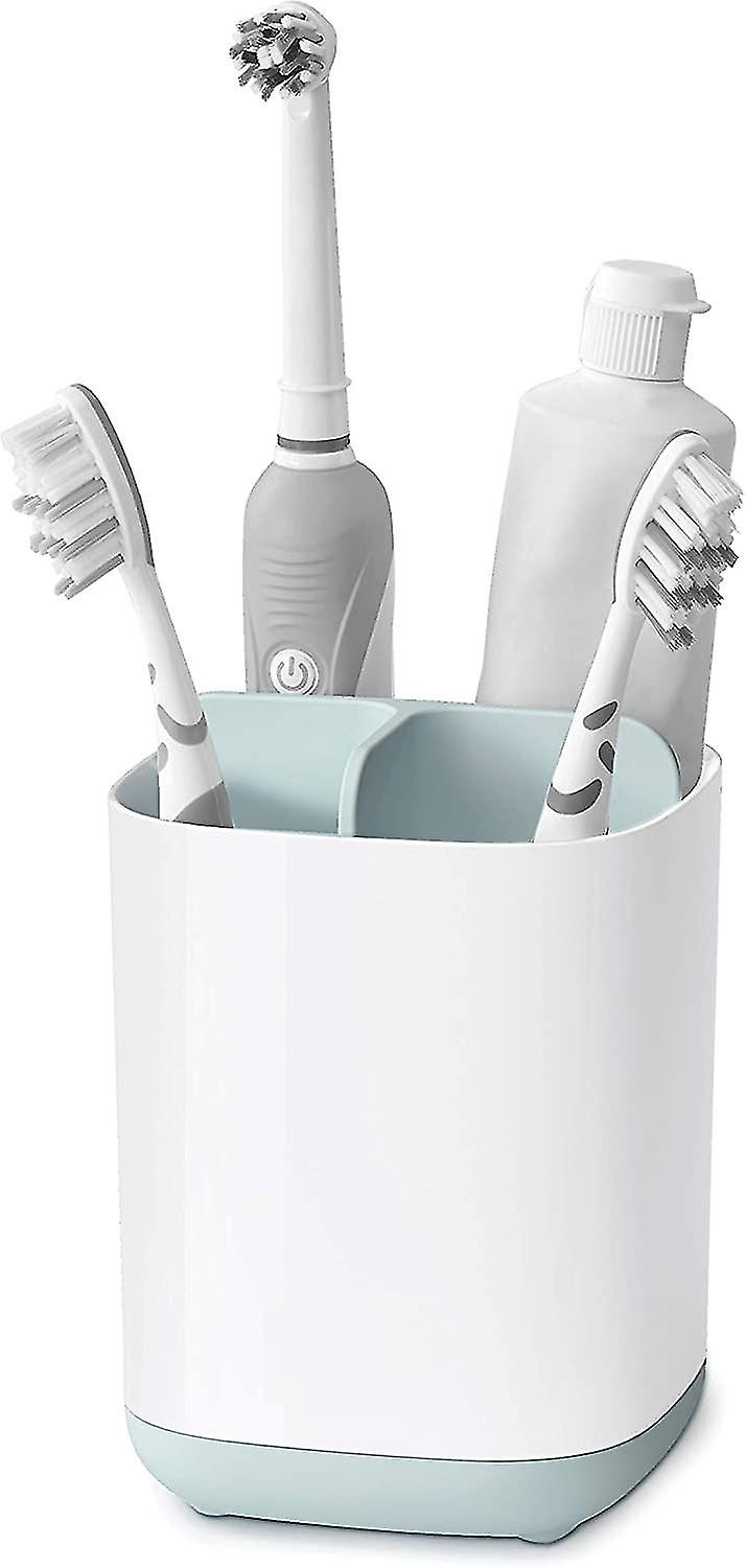 Bathroom Easy-store Toothbrush Caddy， White/blue， Small