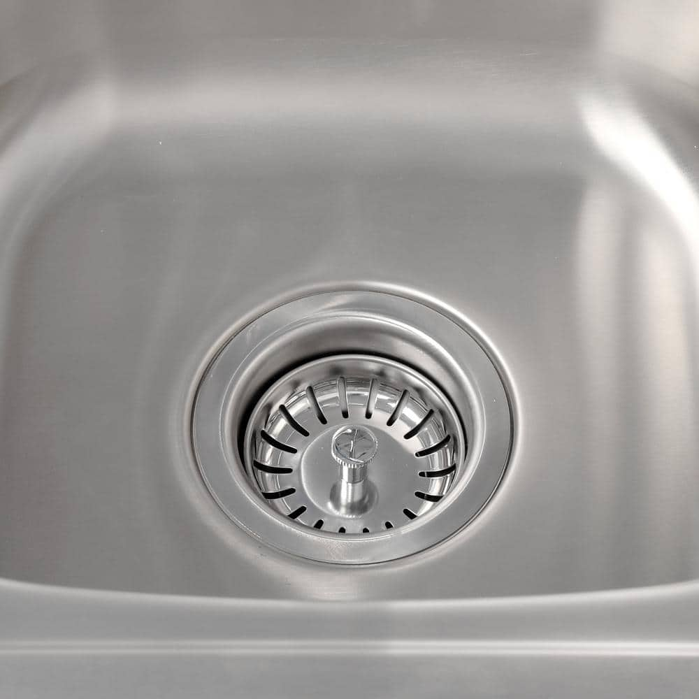 Sunstone 17 in. 304 Stainless Steel Single Sink with Cold and Hot Water Faucet A-SS17