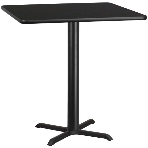 Stiles 42'' Square Black Laminate Table Top with 33'' x 33'' Bar Height Table Base