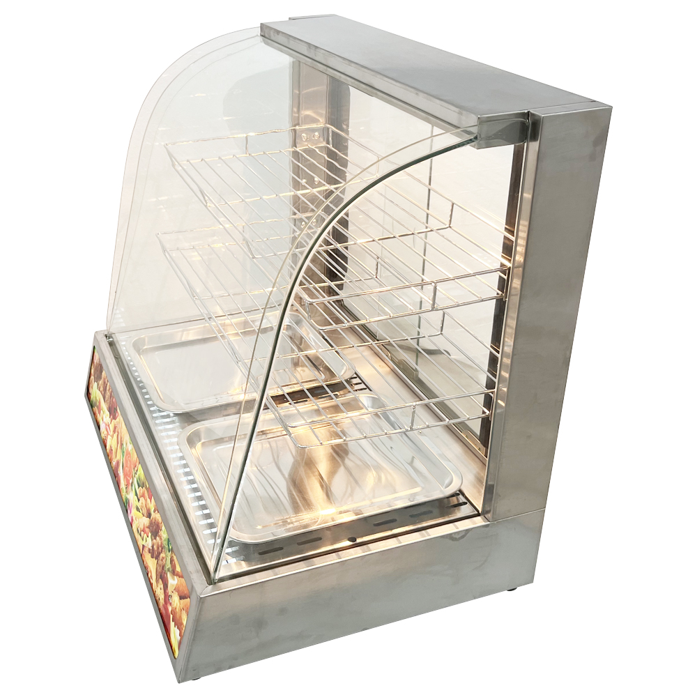 Techtongda Electric Food Pizza Warmer 3 Tiers Food Display Case Egg Tart Food Warmer Display Cabinet