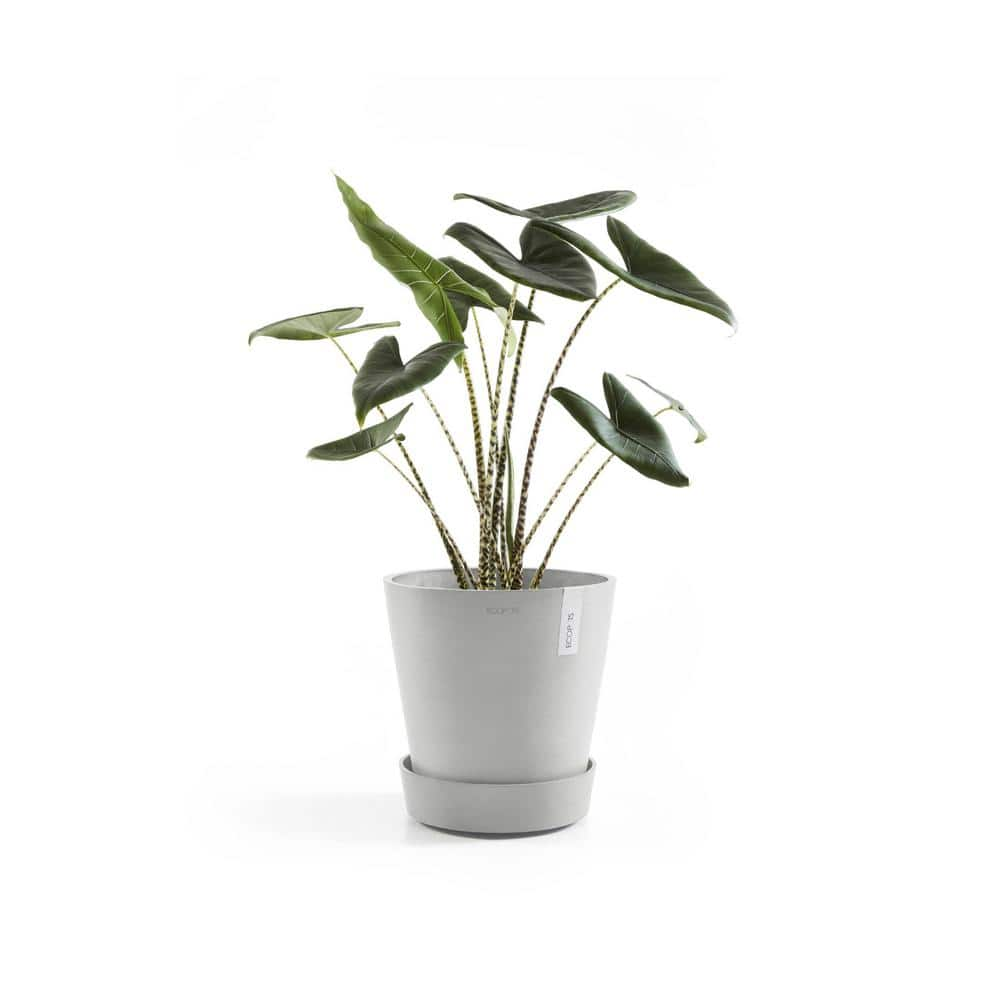 O ECOPOTS BY TPC Sofia 12 in. White Grey Premium Sustainable Planter ( with Saucer) SOFS.30.WG