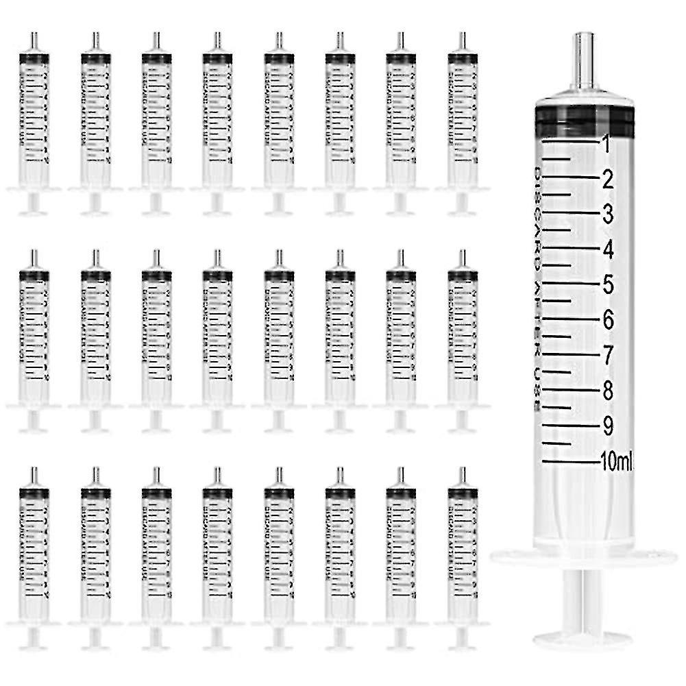 40pack 10ml/cc Plastic Syringe With Measurement For Scientific Labs， Measuring Liquids， Feeding Pet