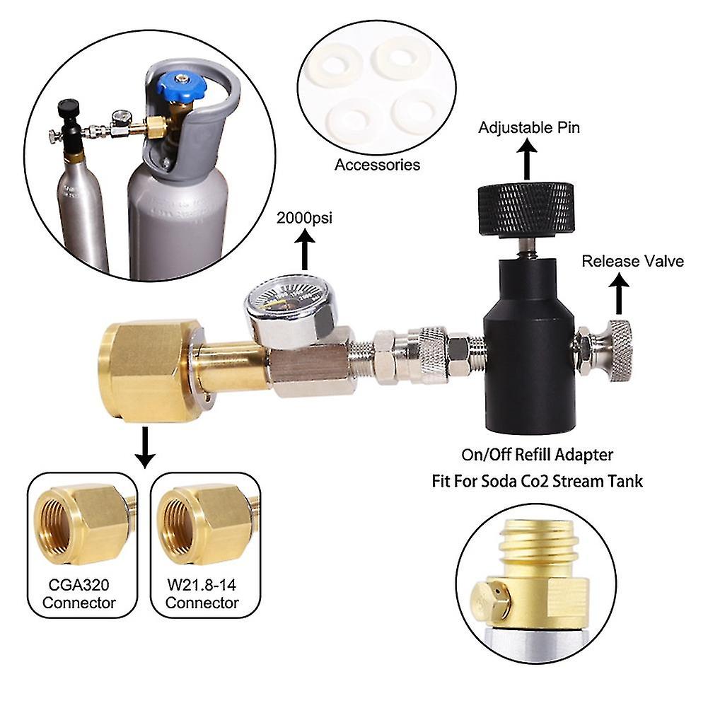 New For Co2 Cylinder Tank Refill Adapter Adaptor Filling Station，cga320