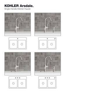 KOHLER Arsdale Single-Handle Standard Kitchen Faucet with Swing Spout and Sidespray in Vibrant Stainless K-R24213-VS