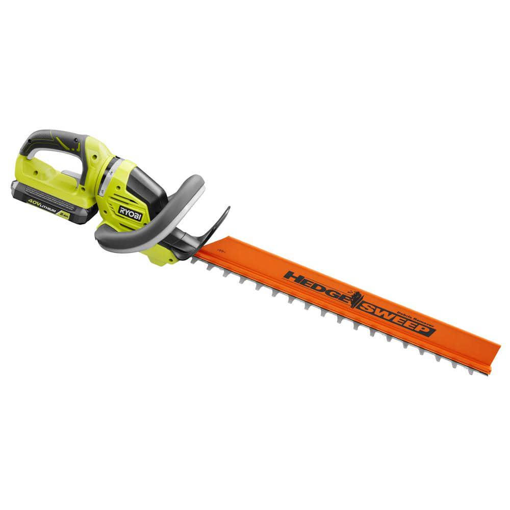 RYOBI 40V 24 in Cordless Battery Hedge Trimmer with 20 Ah Battery and Charger