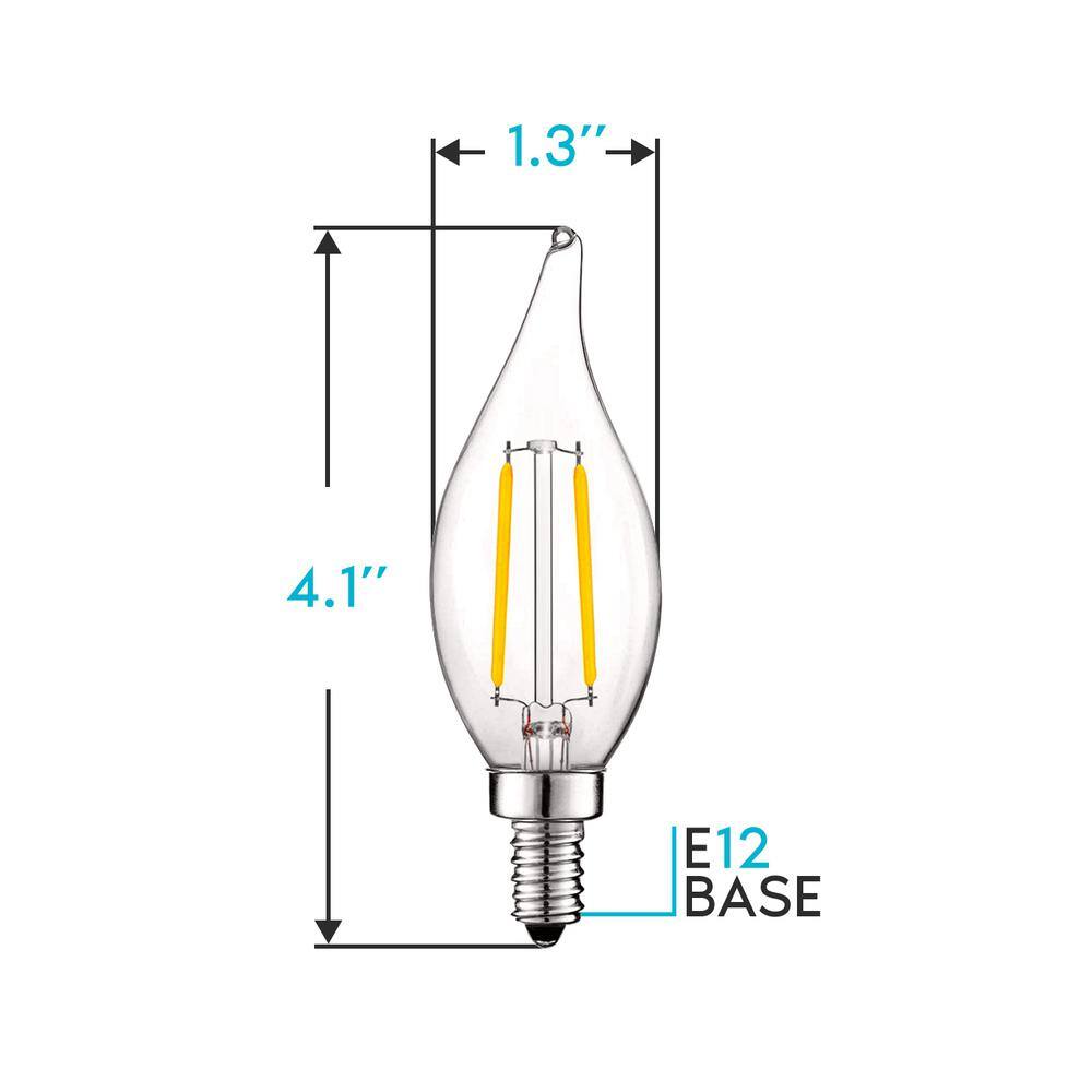 LUXRITE 40-Watt Equivalent CA11 Dimmable Edison LED Light Bulbs UL Listed 3000K Soft White (24-Pack) LR21575-24PK