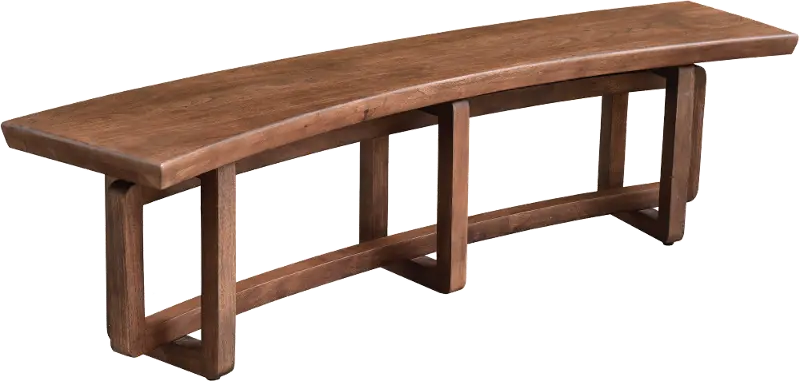 Arcadia Brown Curved Dining Bench