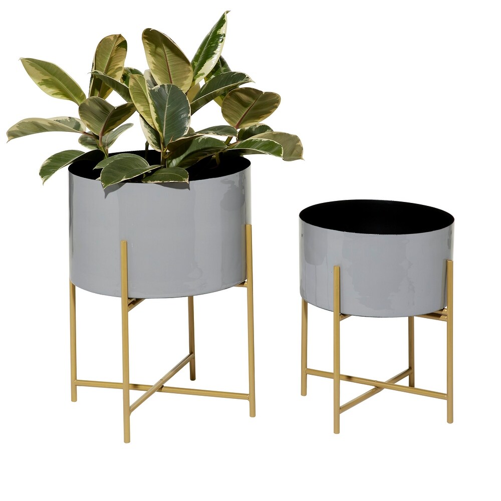 Iron Contemporary Planter (Set of 2)   S/2 12\