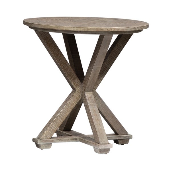 Parkland Falls Weathered Taupe Round End Table