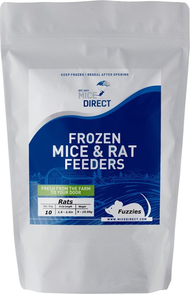 MiceDirect Frozen Feeders Snake Food， Rats， Fuzzies