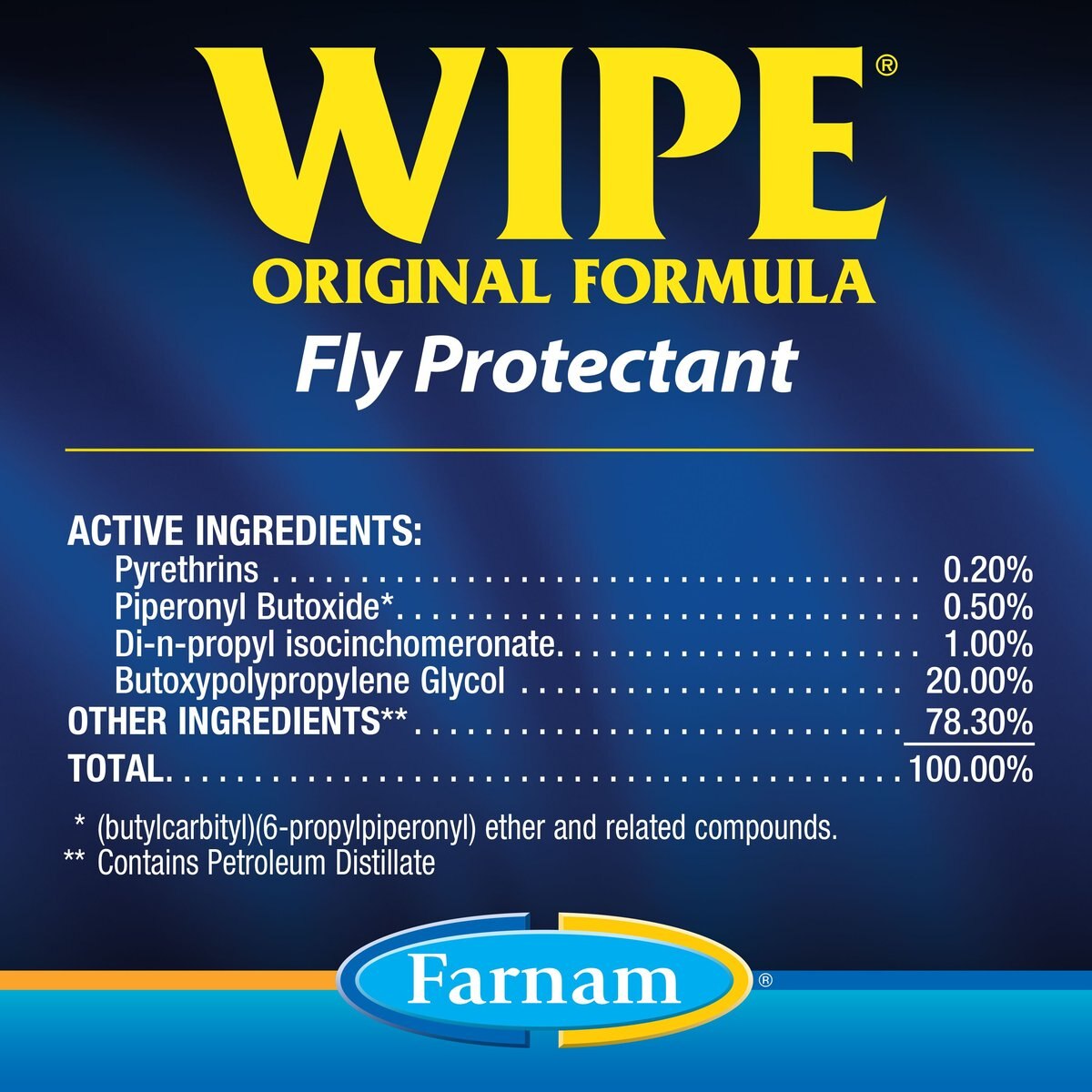 Farnam Wipe Original Formula Fly Protectant Horse Solution