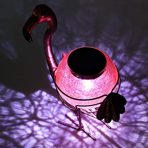 Solar Lantern Outdoor Decorative Waterproof LED Solar Lights Flamingo Tabletop Lamp for Outdoor Patio Garden