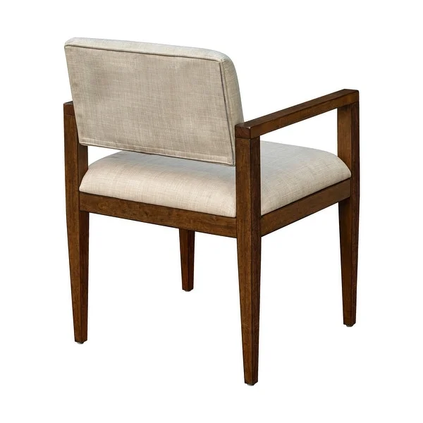 INK+IVY Benson Beige Upholstered Dining Chairs with Arms (Set of 2)