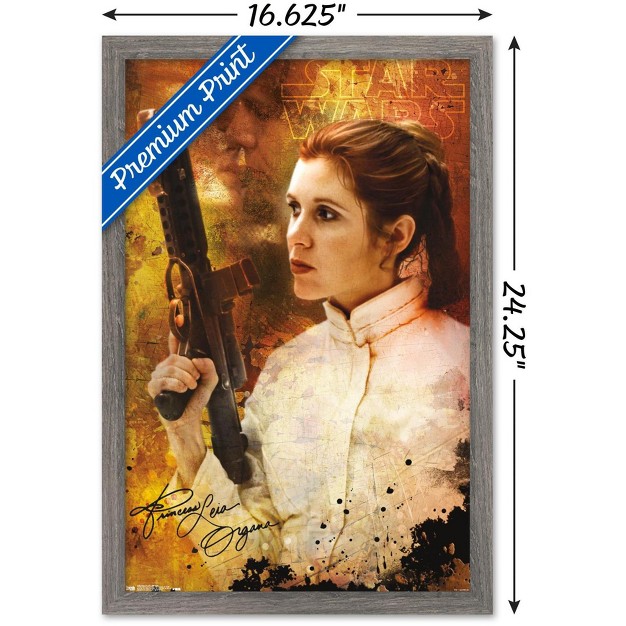 Trends International Star Wars Saga Princess Leia Signature Framed Wall Poster Prints