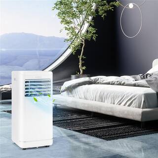 Costway 10000 BTU Portable Air Conditioner Cools 350 sq. ft. with Remote Dehumidifier and Fan Mode in White FP10266US-WH