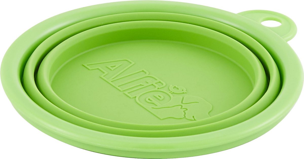 Alfie Pet Collapsible Non-Skid Silicone Travel Dog and Cat Bowl， 1.5-cup