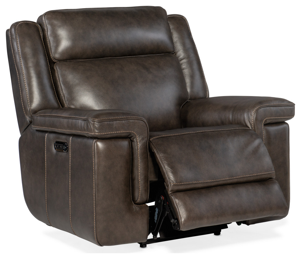 Montel Lay Flat Power Recliner With Power Headrest and Lumbar   Contemporary   Recliner Chairs   by HedgeApple  Houzz